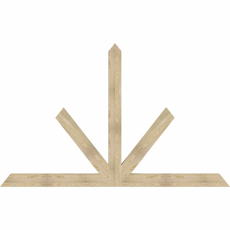 Ekena Millwork Saratoga Rough Sawn Timber Gable Bracket, Douglas Fir, 108"W x 68"H x 4"D x 6"F, 15/12 Pitch GBW108X68X0406SAR00RDF